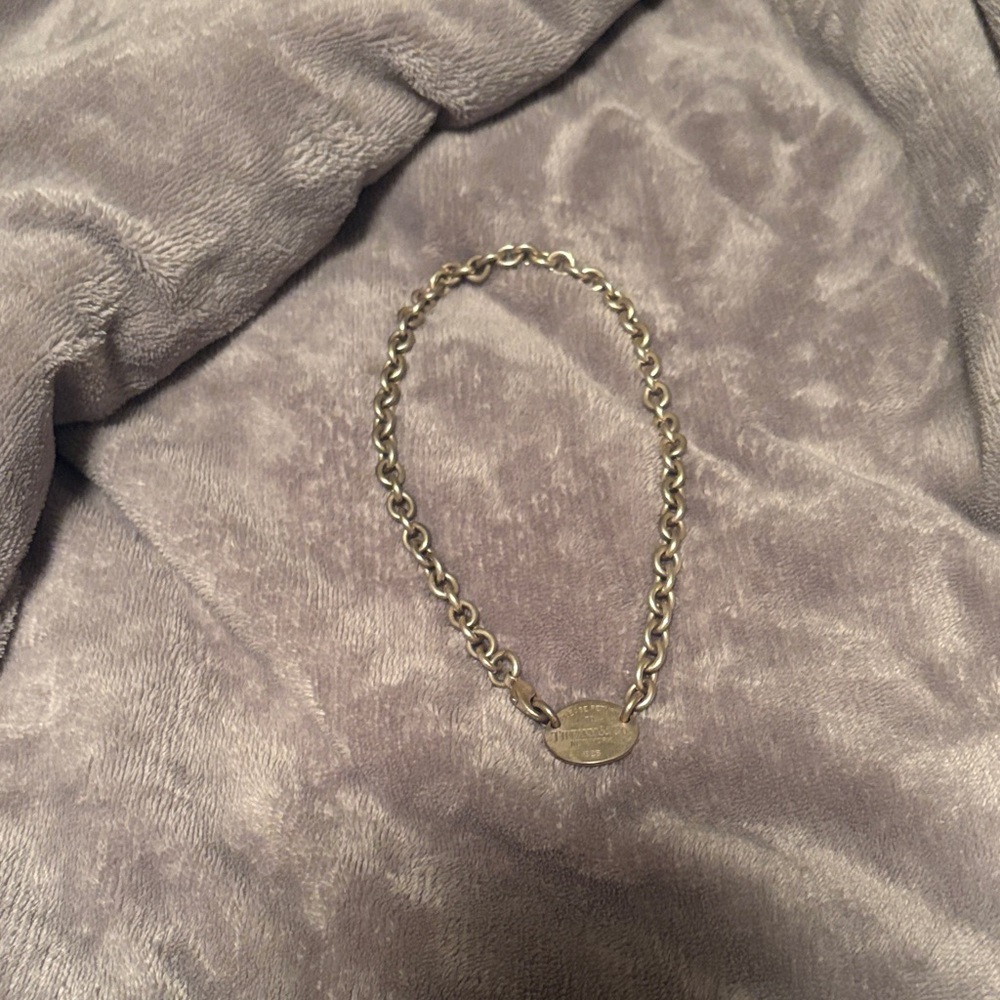 Tiffany & Co. Gold Oval-Tag Link Necklace
